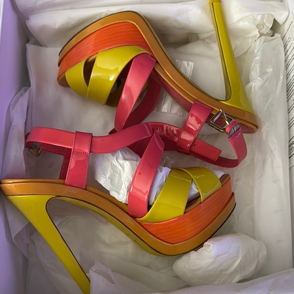 Colorful Strappy High Heels - Picture 1 of 7